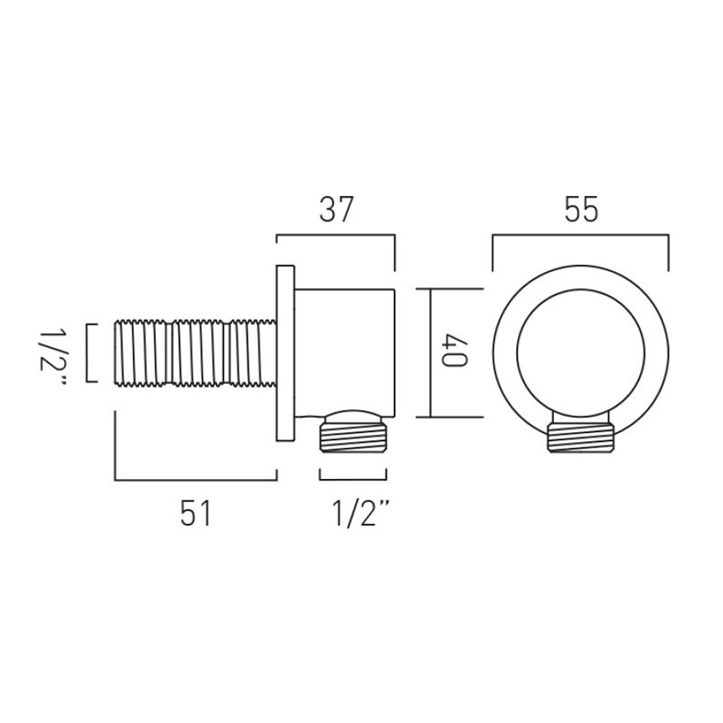 Vado Individual przyłącze kątowe okrągłe gunmetal szczotkowany IND-OUTLET/RO2-BGM