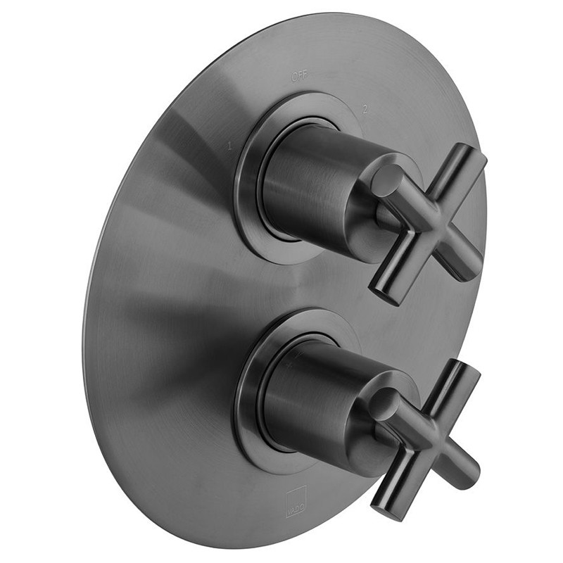 Vado Elements kompletny termostatyczny zestaw prysznicowy podtynkowy z deszczownicą 30x30 i zestawem punktowym gunmetal szczotkowany IND-SS-ELE1-BGM