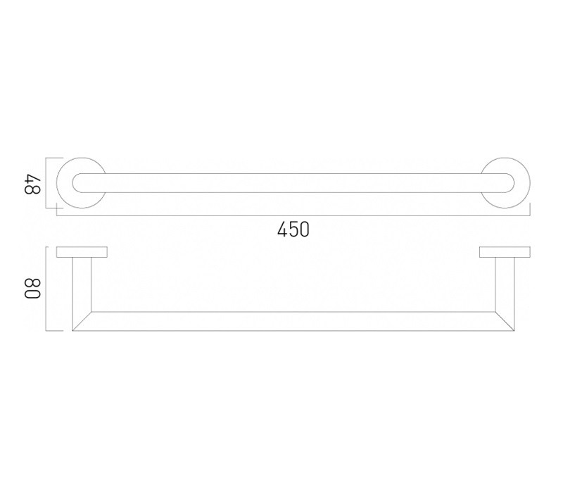 Vado Spa wieszak na ręcznik reling 45 cm gunmetal szczotkowany IND-SPA184-45-BGM