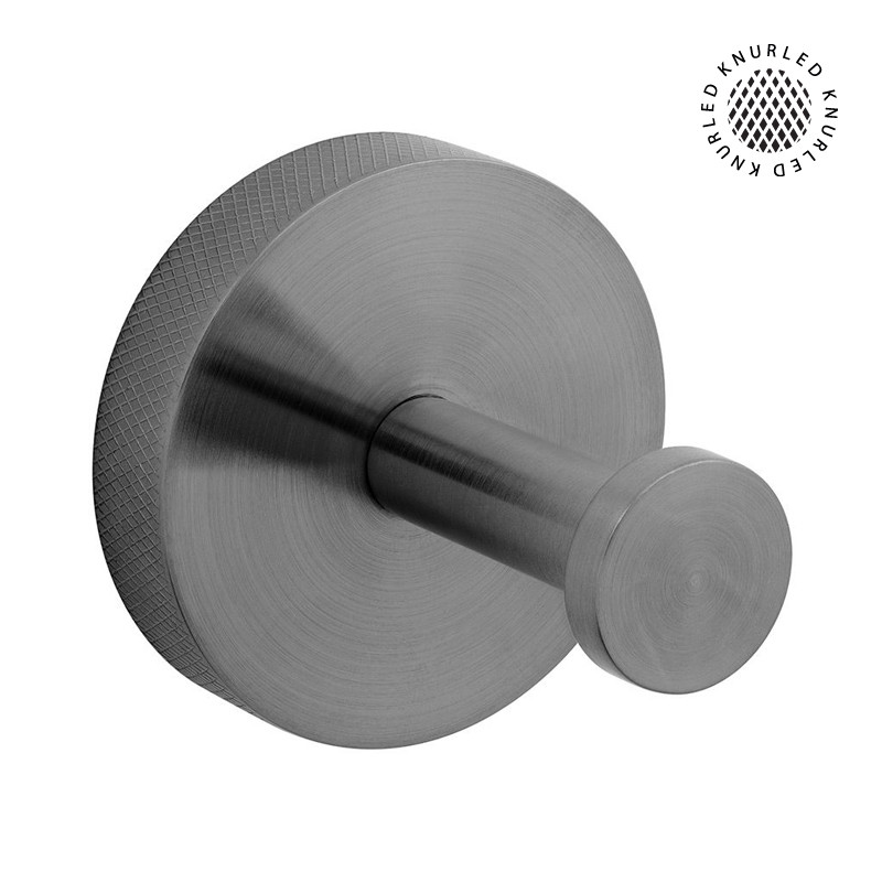Vado Knurled Spa haczyk łazienkowy pojedynczy gunmetal szczotkowany IND-SPA186-BGMK