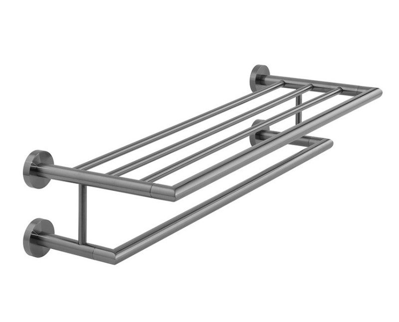 Vado Spa półka na ręczniki z relingiem gunmetal szczotkowany IND-SPA185B-BGM
