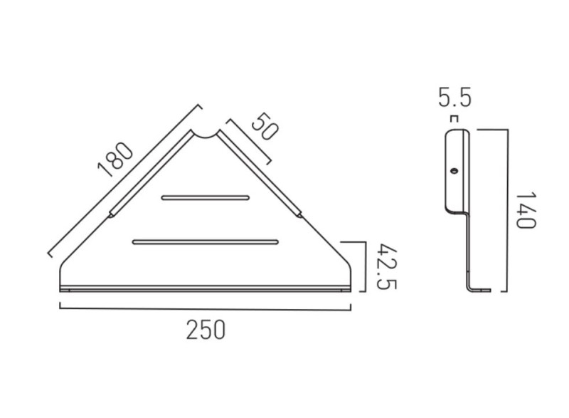 Vado Individual półka prysznicowa narożna gunmetal szczotkowany IND-18501-BGM