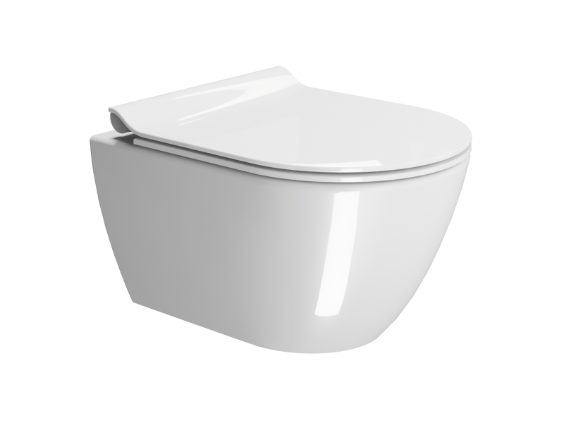 GSI Pura SwirlFlush muszla wc wisząca z deską wolnoopadającą 50 cm biały extraglaze 881611 FISR2 MS86CSN11