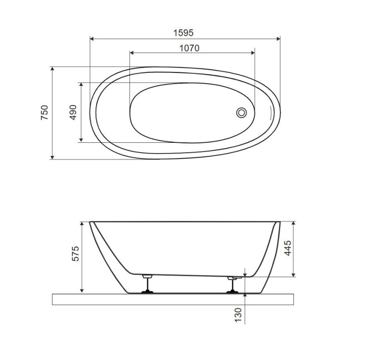 Excellent Olia 2.0 wanna wolnostojąca 160x75 akryl biały połysk/cappuccino mat WAEX.OLI2.16WHCAM