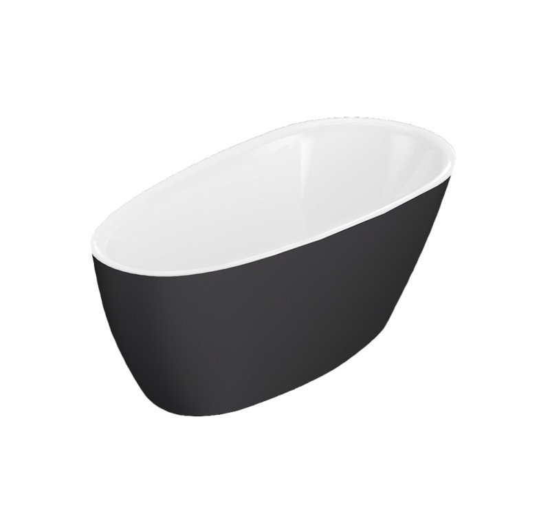 Excellent Olia 2.0 wanna wolnostojąca 160x75 akryl biały połysk/czarny mat WAEX.OLI2.16WHBLM