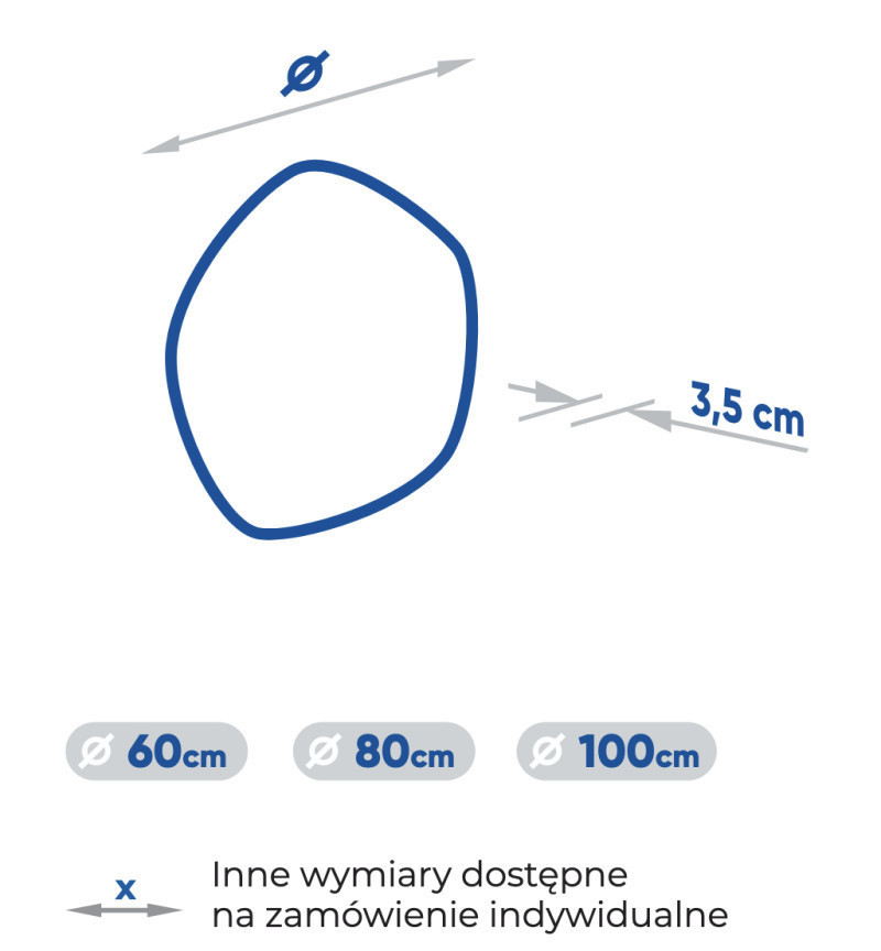 Kraft LUNO Lustro 100 cm z podświetleniem ambiente LED barwa neutralna 4000K LED COB 15.63.24.100