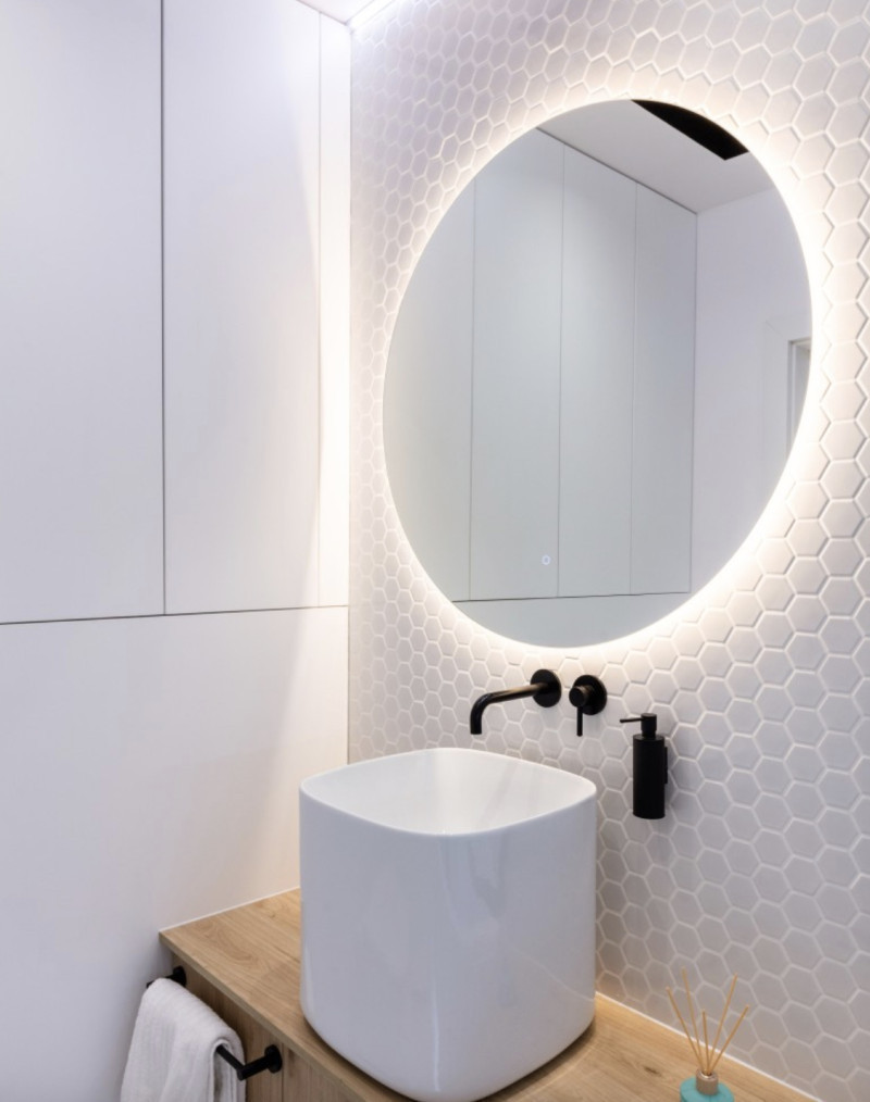 Kraft Moon Lustro podświetlane okrągłe koło fi 100 cm z podświetleniem ambiente barwa neutralna 4000K LED COB 15.32.24.100