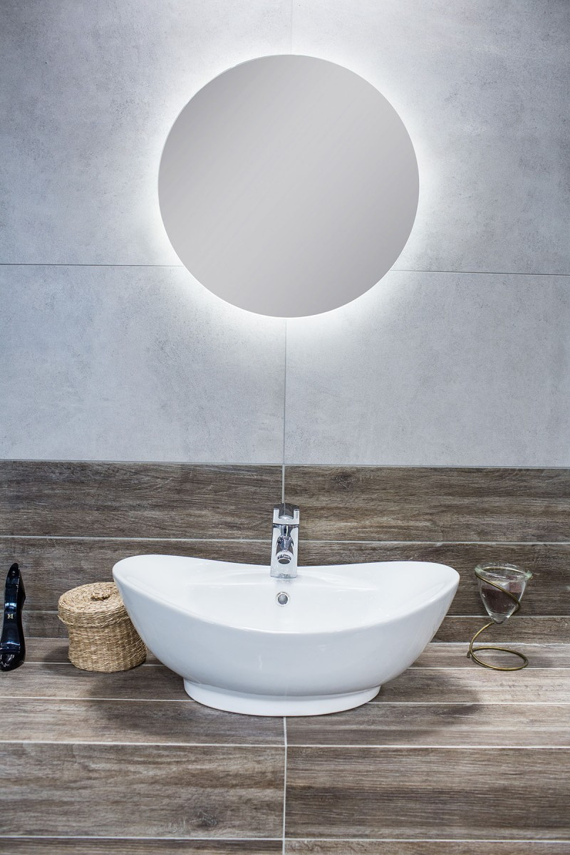 Kraft Moon Lustro podświetlane okrągłe koło fi 50 cm z podświetleniem ambiente barwa ciepła 3000K LED COB 15.32.23.50