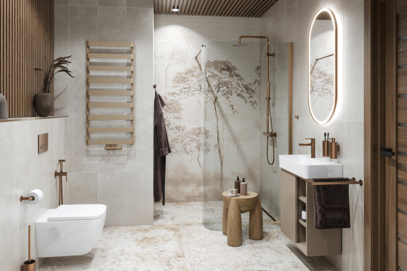 Excellent Ness szafka wisząca 57 cm z umywalką biały połysk MLEX.8201.K.3519.600.WHWH