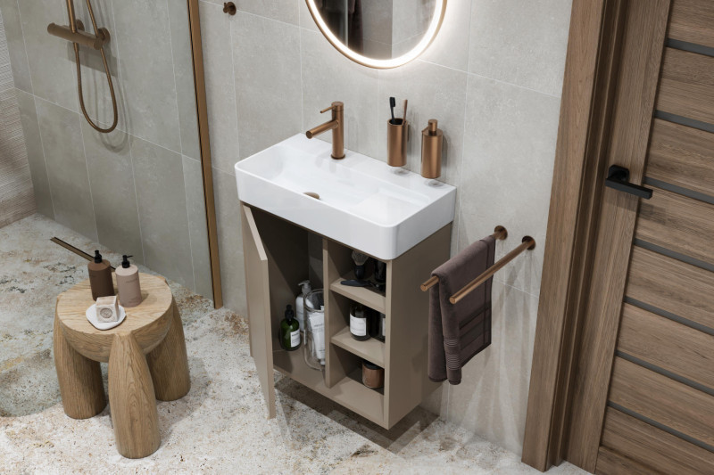 Excellent Ness szafka wisząca 57 cm z umywalką cappuccino MLEX.8201.K.3519.600.CAWH