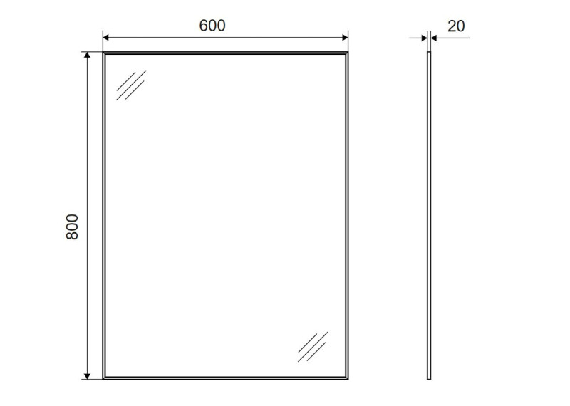 Excellent Kuadro lustro prostokątne 80x60 złoty szczotkowany DOEX.KU080.060.GB