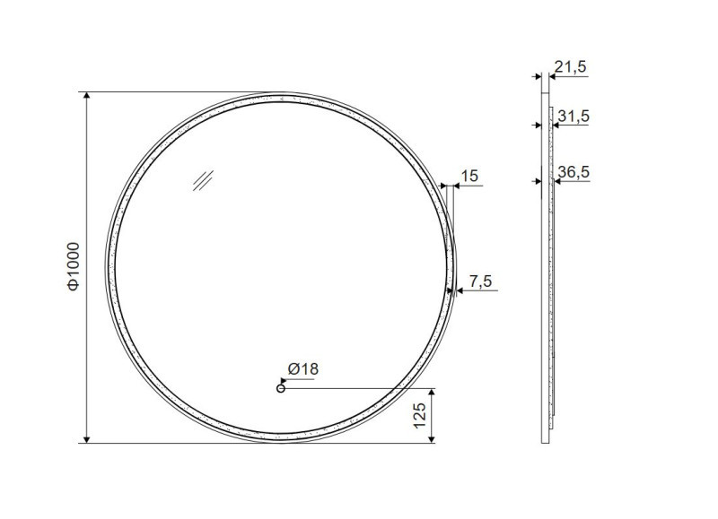 Excellent Corido lustro okrągłe LED w ramie aluminiowej 100 cm złoty połysk DOEX.CO100.GL