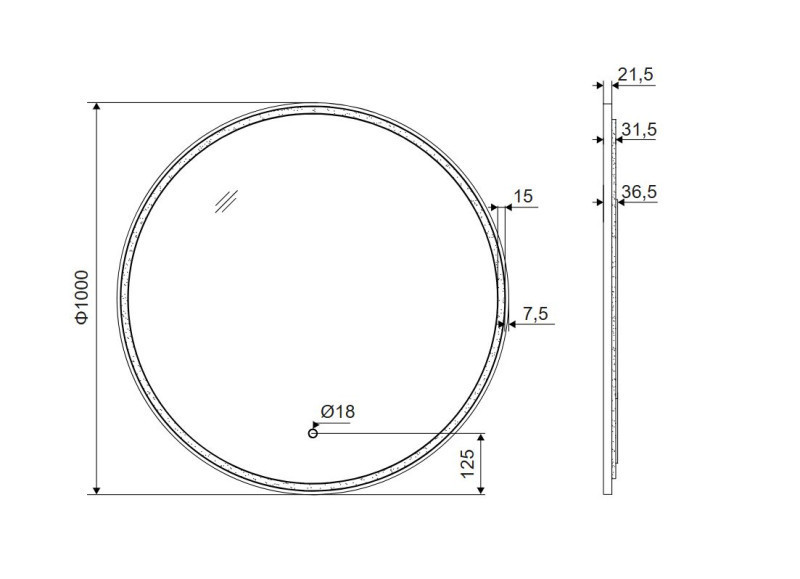 Excellent Corido lustro okrągłe LED w ramie aluminiowej 100 cm złoty szczotkowany DOEX.CO100.GB