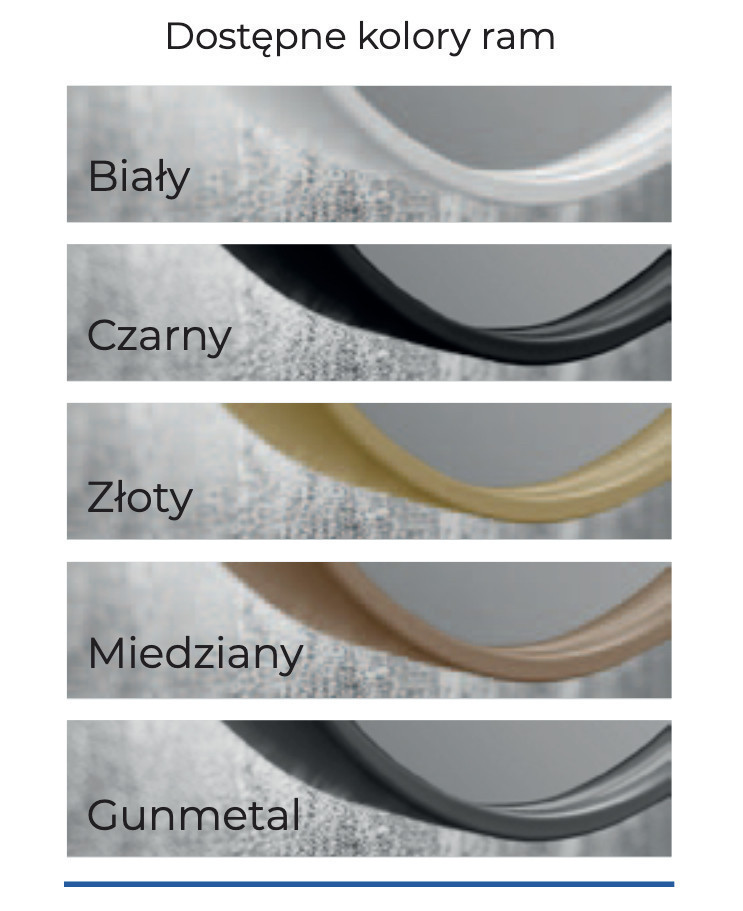 Kraft Movi LUX GUNMETAL Lustro podświetlane okrągłe koło fi 60 cm z dodatkowym lusterkiem powiększającym 3X do makijażu, LED SMD 24 V barwa neutralna 4000K rama grafit mat 15.57.24G.60