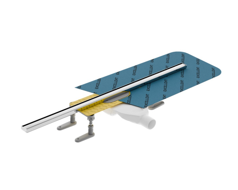 Excellent Stilio Slim odpływ liniowy z rusztem 90 cm niski stal polerowana INEX.1525.K.B01.900.R.SNP