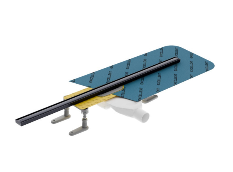 Excellent Stilio Slim odpływ liniowy z rusztem 80 cm niski grafit szczotkowany INEX.1525.K.B01.800.R.AB