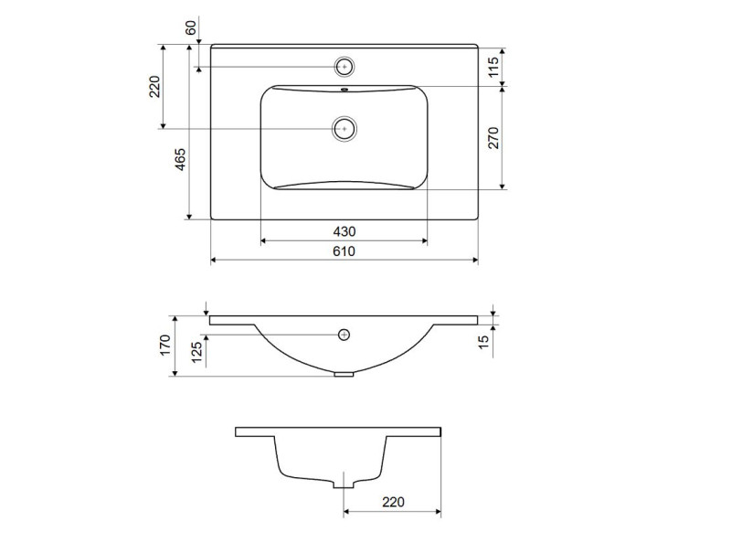 Excellent Pik umywalka meblowa 61x46,5 cm biały połysk CEEX.6517.600.WH