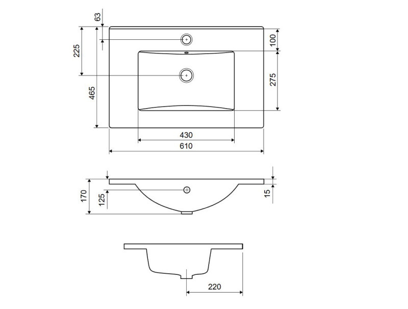 Excellent As umywalka meblowa 61x46,5 cm biały połysk CEEX.3617.600.WH