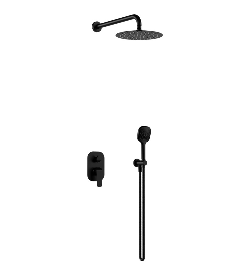 Actima Clever 2.0 zestaw prysznicowy podtynkowy z deszczownicą 25x25 czarny soft AREX.SET.4145BS