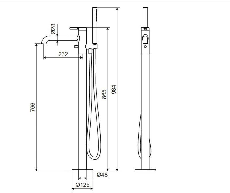 Excellent Delta Pi bateria wannowa wolnostojąca złoty połysk AREX.1254GL