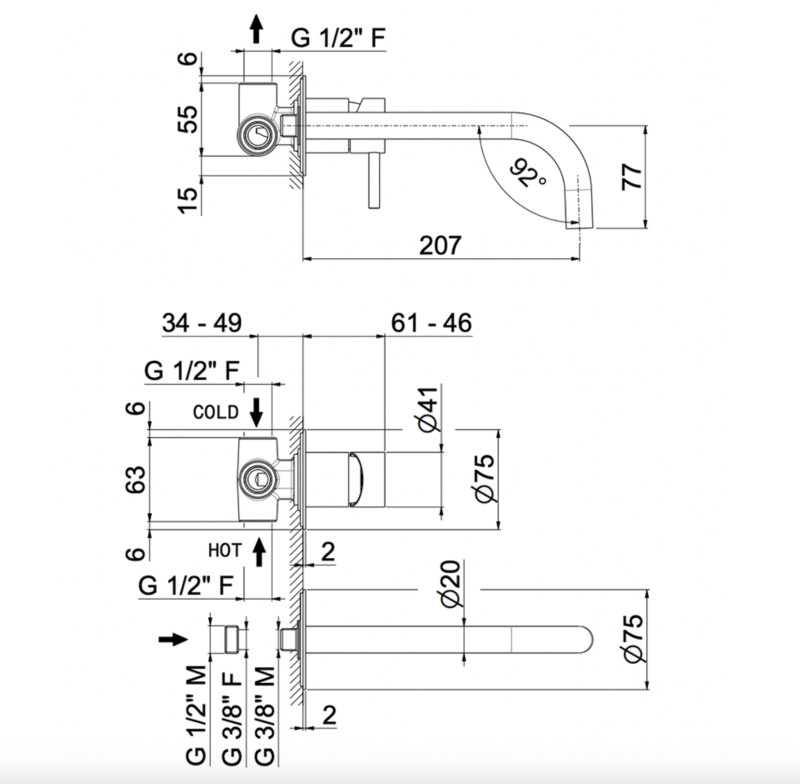Vema Tiber Steel bateria umywalkowa podtynkowa stal nierdzewna inox V17050