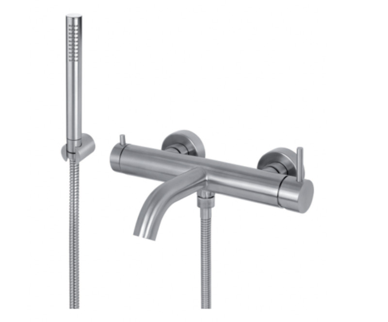 Vema Tiber Steel bateria wannowa kompletna stal nierdzewna inox V17086