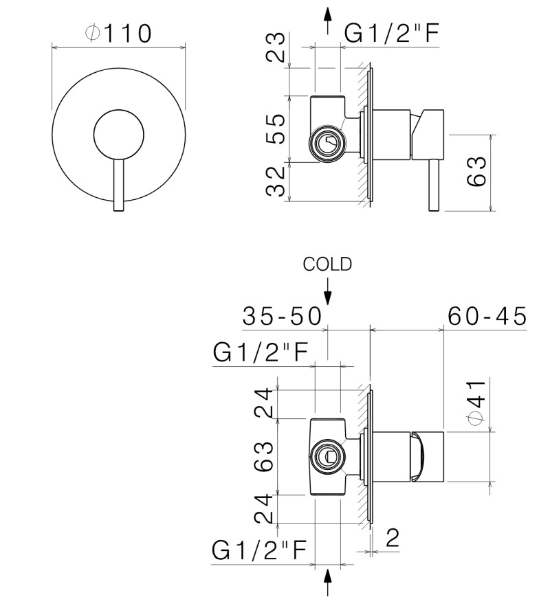 Vema Tiber Steel bateria prysznicowa podtynkowa stal nierdzewna inox V17130