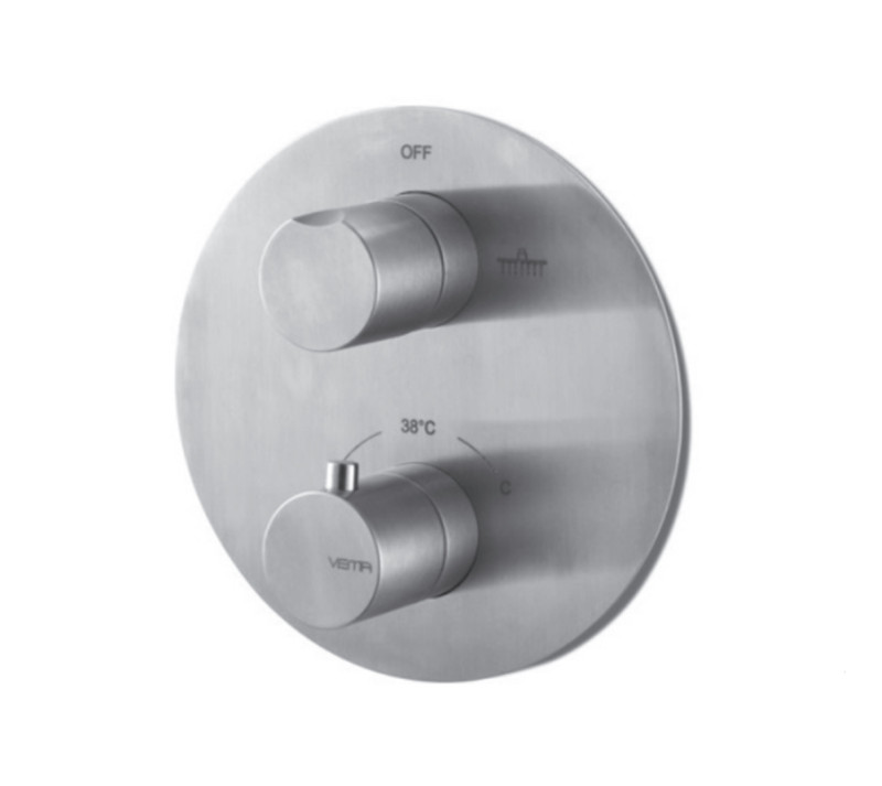 Vema Tiber Steel bateria wannowo-prysznicowa termostatyczna 2-drożna podtynkowa stal nierdzewna inox V08115