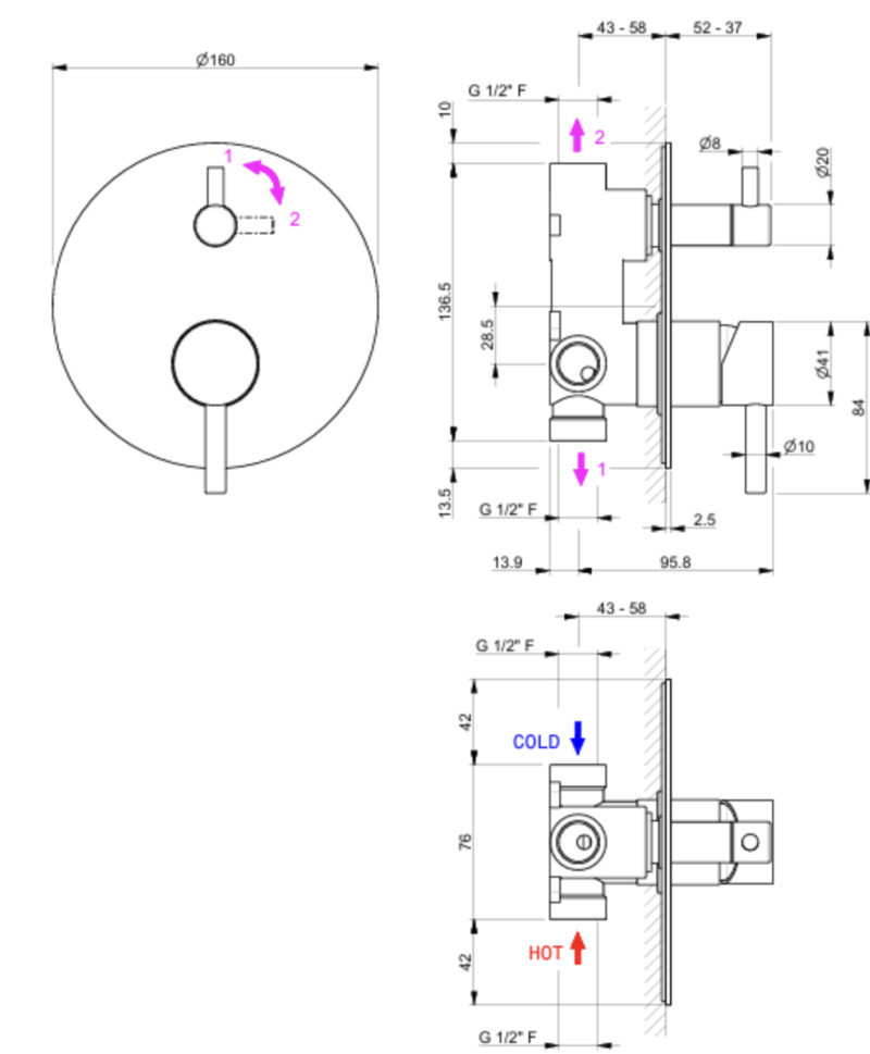 Vema Tiber Steel zestaw podtynkowy z deszczownicą 30 cm i słuchawką stal nierdzewna inox TIBZES30
