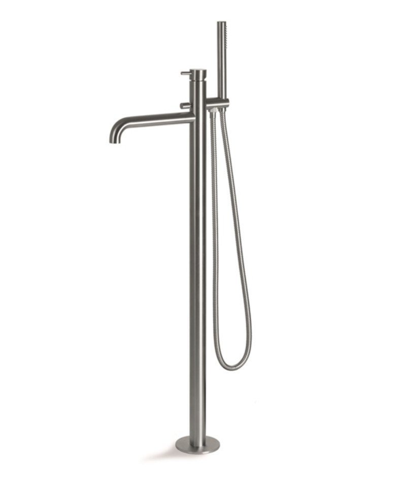 Vema Tiber Steel bateria wannowa wolnostojąca podłogowa stal nierdzewna inox V17195 + box V00004