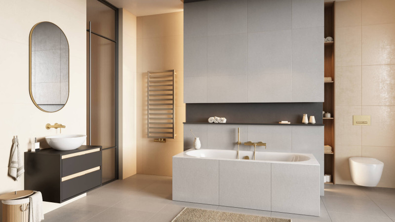 Excellent Pi bateria umywalkowa podtynkowa 188 mm złoty szczotkowany AREX.1214GB