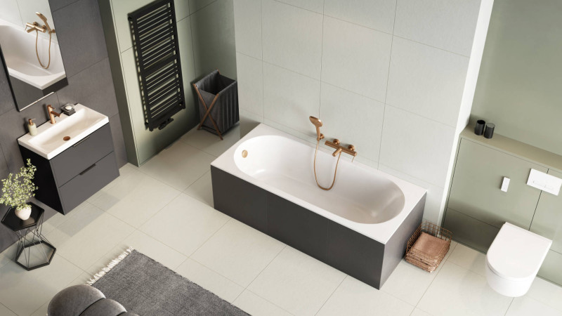 Excellent Pi bateria wannowa ścienna miedziany szczotkowany AREX.1205CB