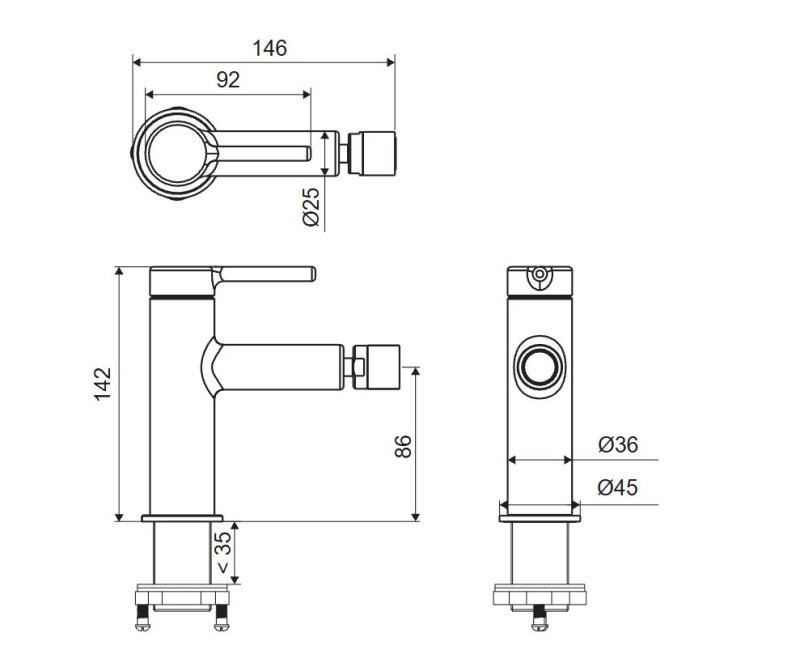 Excellent Pi bateria bidetowa miedziany szczotkowany AREX.1203CB