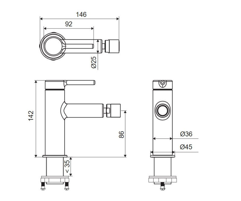 Excellent Pi bateria bidetowa grafit szczotkowany AREX.1203AB