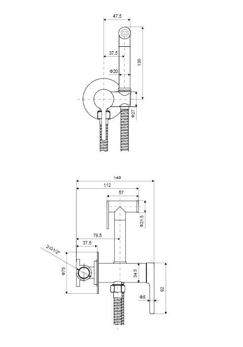 Excellent Pi podtynkowy system bidetowy biały mat AREX.1204WH