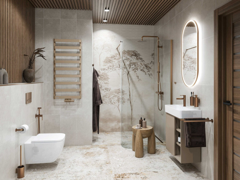 Excellent Pi podtynkowy system bidetowy miedziany szczotkowany AREX.1204CB