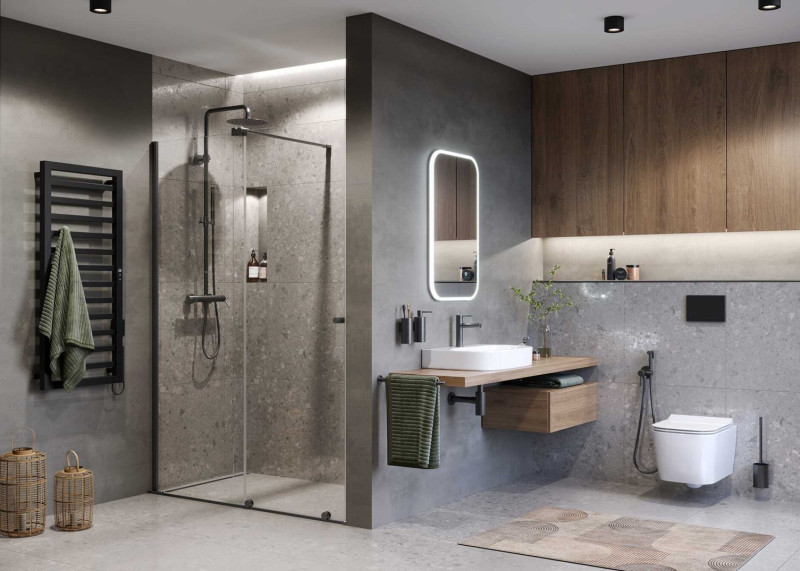 Excellent Pi podtynkowy system bidetowy grafit szczotkowany AREX.1204AB