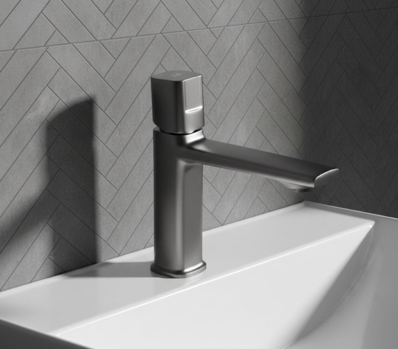 Laveo Tores bateria umywalkowa stojąca z korkiem klik-klak, grafit BVT_922D