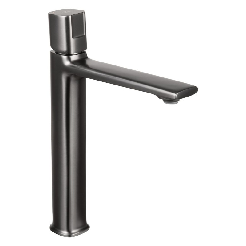 Laveo Tores bateria umywalkowa wysoka z korkiem klik-klak, grafit BVT_92ND