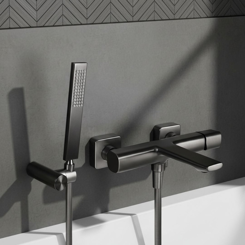 Laveo Tores bateria wannowa z zestawem natryskowym, grafit  BVT_911D