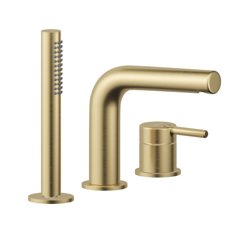 Excellent Pi bateria wannowa 3-otworowa złoty szczotkowany AREX.1234GB