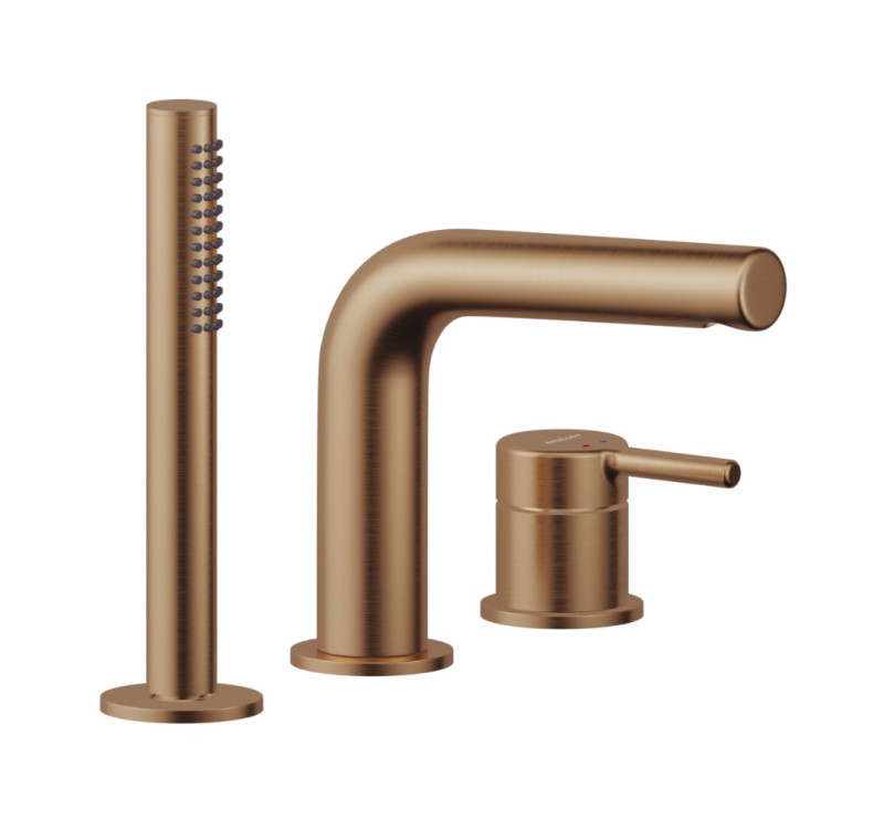 Excellent Pi bateria wannowa 3-otworowa miedziany szczotkowany AREX.1234CB