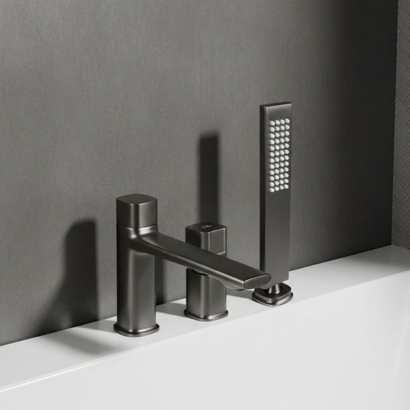 Laveo Tores bateria wannowa 3-otworowa, grafit BVT_913D