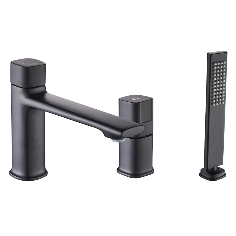 Laveo Tores bateria wannowa 3-otworowa, czarny mat BVT_713D