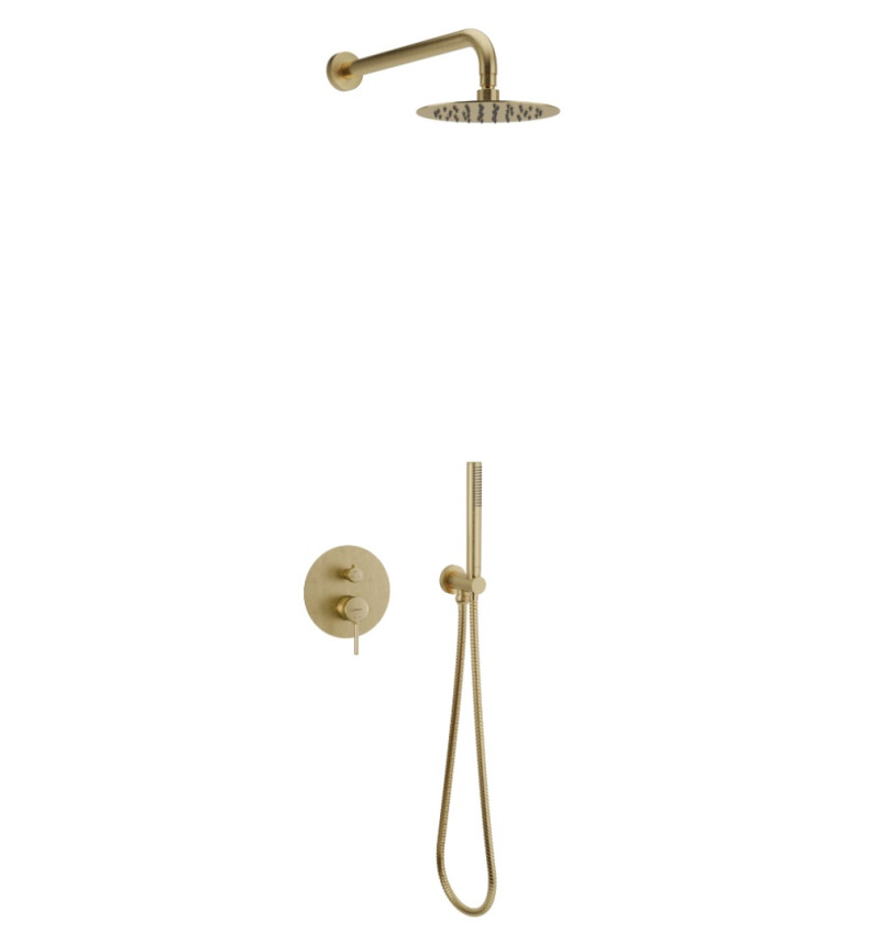 Excellent Pi kompletny zestaw prysznicowy podtynkowy 3-drożny złoty szczotkowany AREX.SET.1247GB