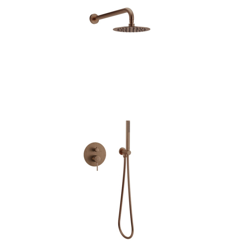 Excellent Pi kompletny zestaw prysznicowy podtynkowy 3-drożny miedziany szczotkowany AREX.SET.1247CB