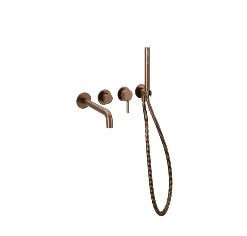 Excellent Delta Pi kompletny zestaw wannowy podtynkowy z wylewką miedziany szczotkowany AREX.1244.K.02CB