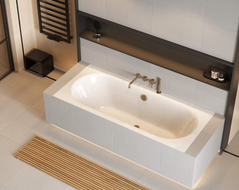 Excellent Delta Pi kompletny zestaw wannowy podtynkowy z wylewką i Dry Box biały mat AREX.1244.K.05WH