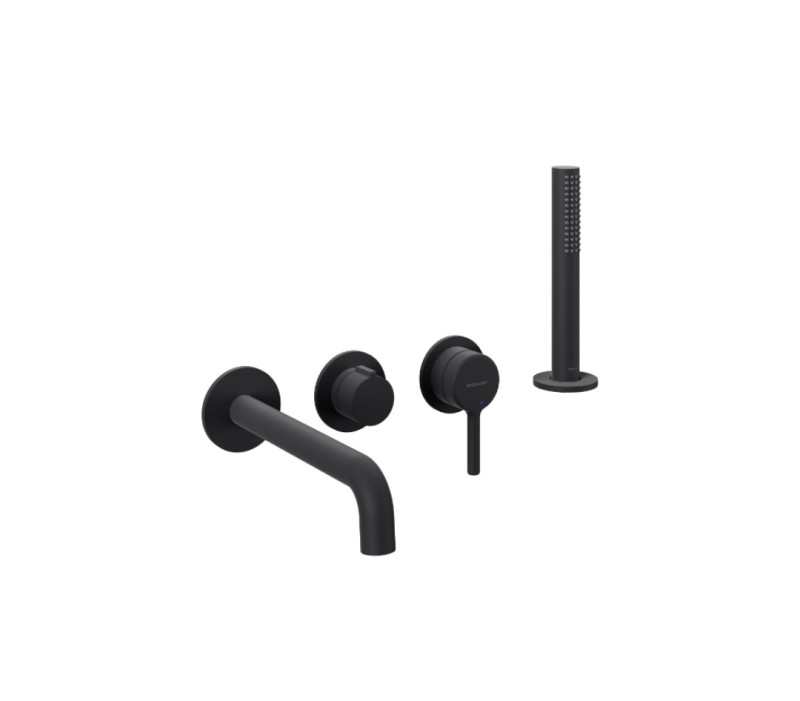 Excellent Delta Pi kompletny zestaw wannowy podtynkowy z wylewką i Dry Box czarny mat AREX.1244.K.05BL