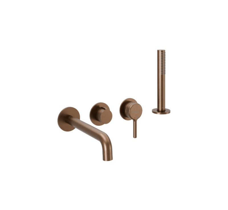 Excellent Delta Pi kompletny zestaw wannowy podtynkowy z wylewką i Dry Box miedziany szczotkowany AREX.1244.K.05CB